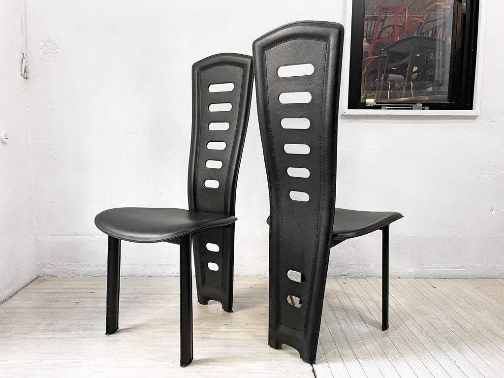 IDC大塚家具 OTSUKA ダイニングチェア ハイバックチェア レザー ブラック 8339N-R3 参考定価 ￥18,900- 廃番 中古品 買い取りしました。