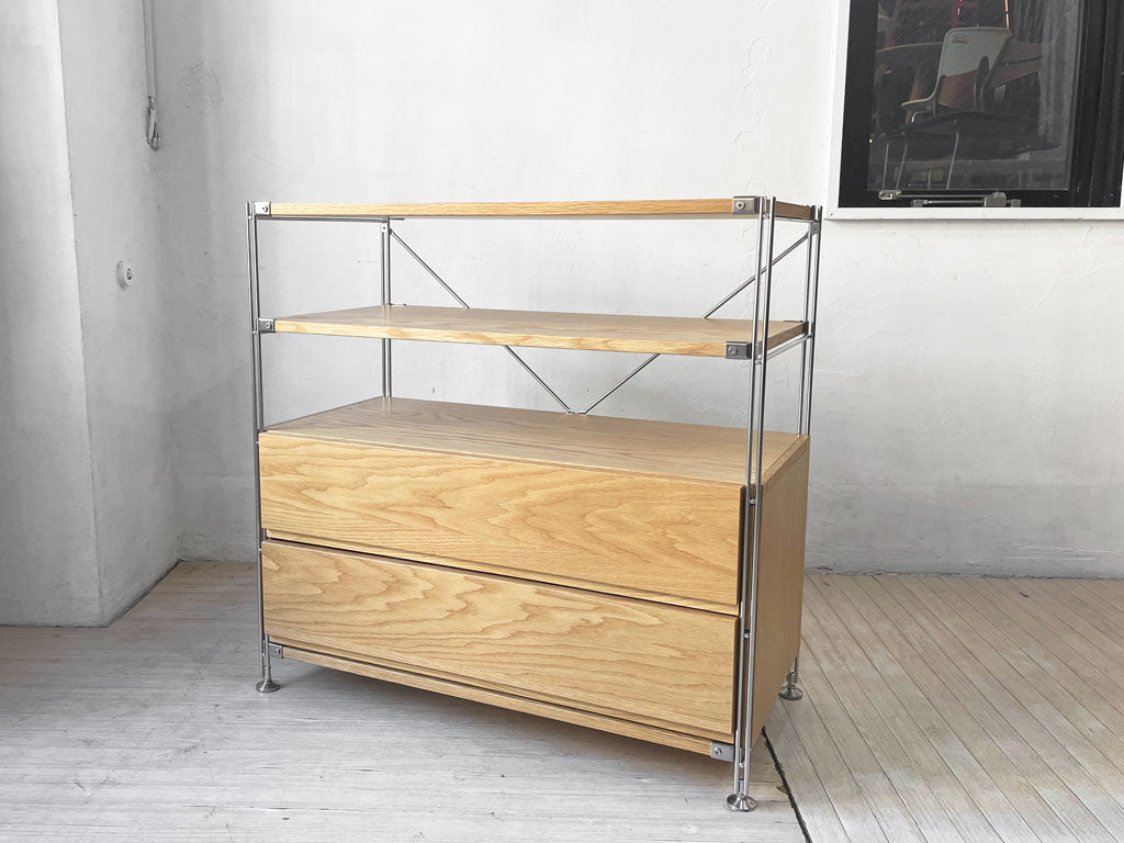 無印良品 MUJI ステンレスユニットシェルフ オープンシェルフ オーク材 W86 抽斗2杯付 参考定価￥45,800- 買い取りしました。