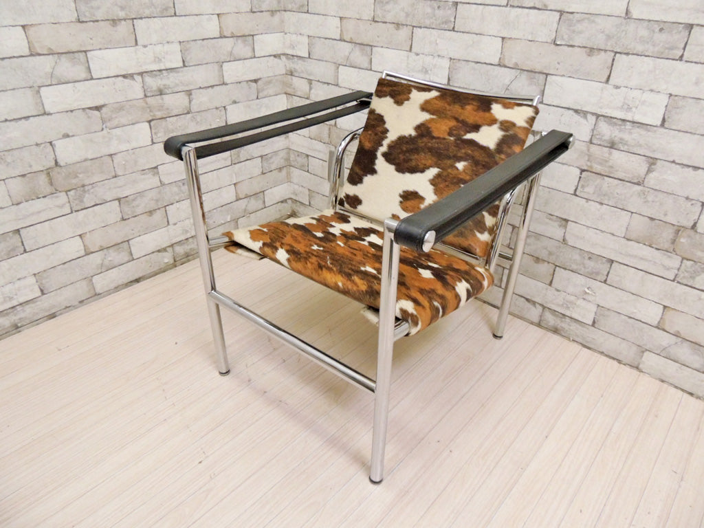 モダンデザイン Modern Design LC1 スリングチェア 仔牛毛皮 ハラコ ル・コルビュジェ Le Corbusier リプロダクト品   中古品 買い取りしました。