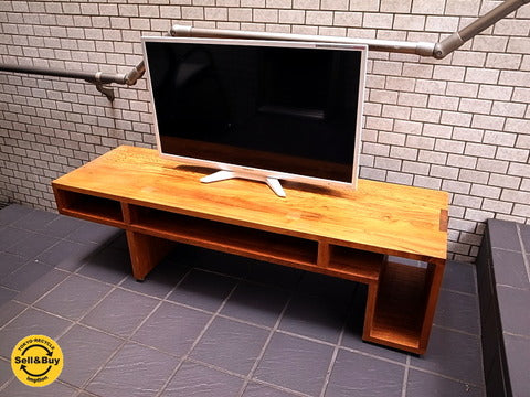 木製 AVボード オープンタイプ ニヤトー材 幅130cm ～　シンプルにお洒落なウッド オープン AVボード【買取と販売とレンタルのお店】