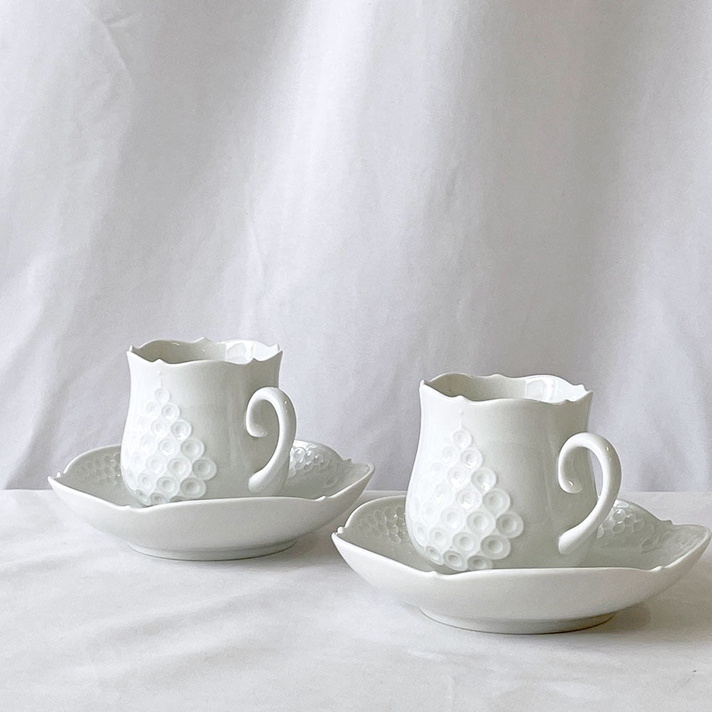 【用賀店】マイセン Meissen ホワイトレリーフ コーヒーカップ＆ソーサー C&S ルードヴィッヒ・ツェプナー Ludwig Zepner ドイツ 2客 買取させていただきました。
