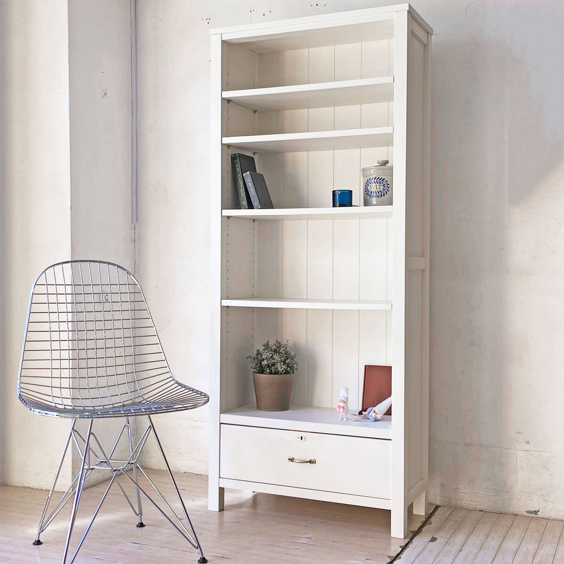 【下北沢店】モモナチュラル MOMO Natural シエルクレフ CIELE CLEF ブックハイ BOOK HIGH ブックシェルフ 本棚 抽斗1杯 鍵付 フレンチカントリー  買取させていただきました。