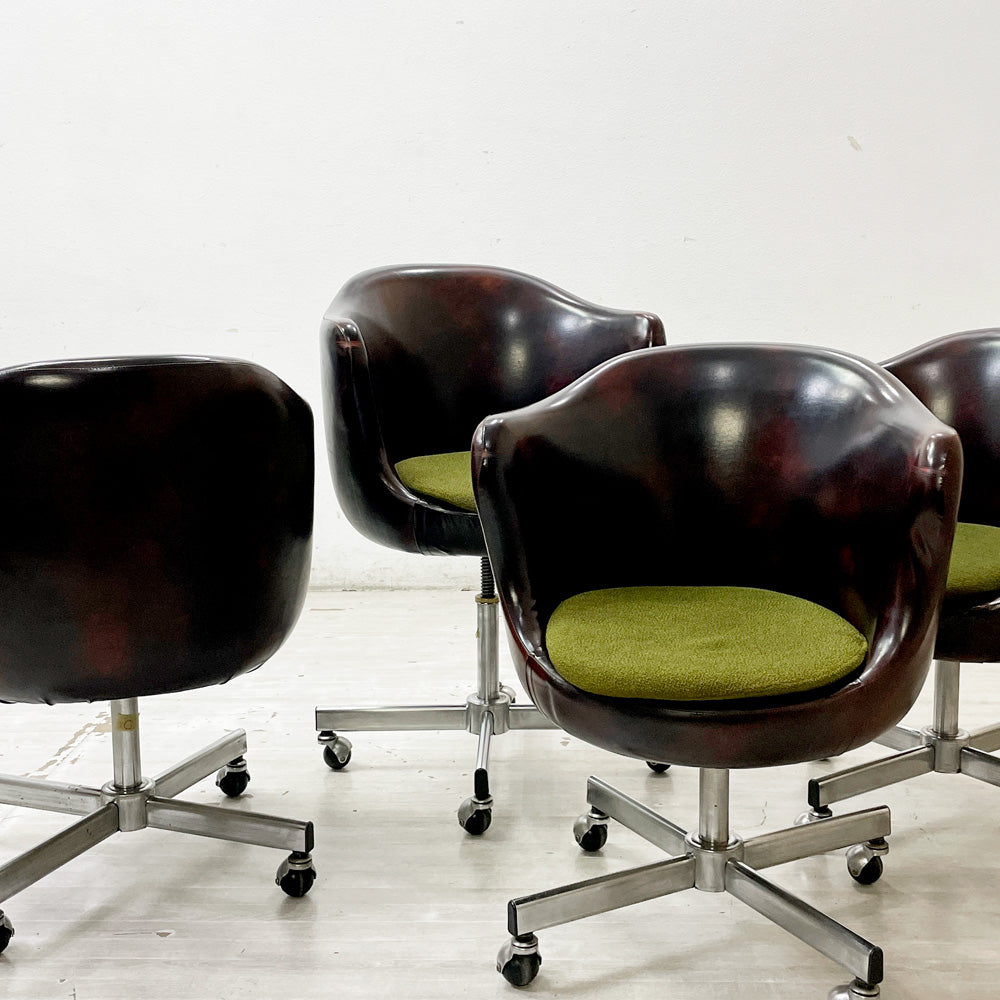 【祖師ヶ谷大蔵店】ジャパンビンテージ Japan Vintage アームチェア PVCレザー キャスター付き レトロポップ 昭和レトロ 買取させていただきました。