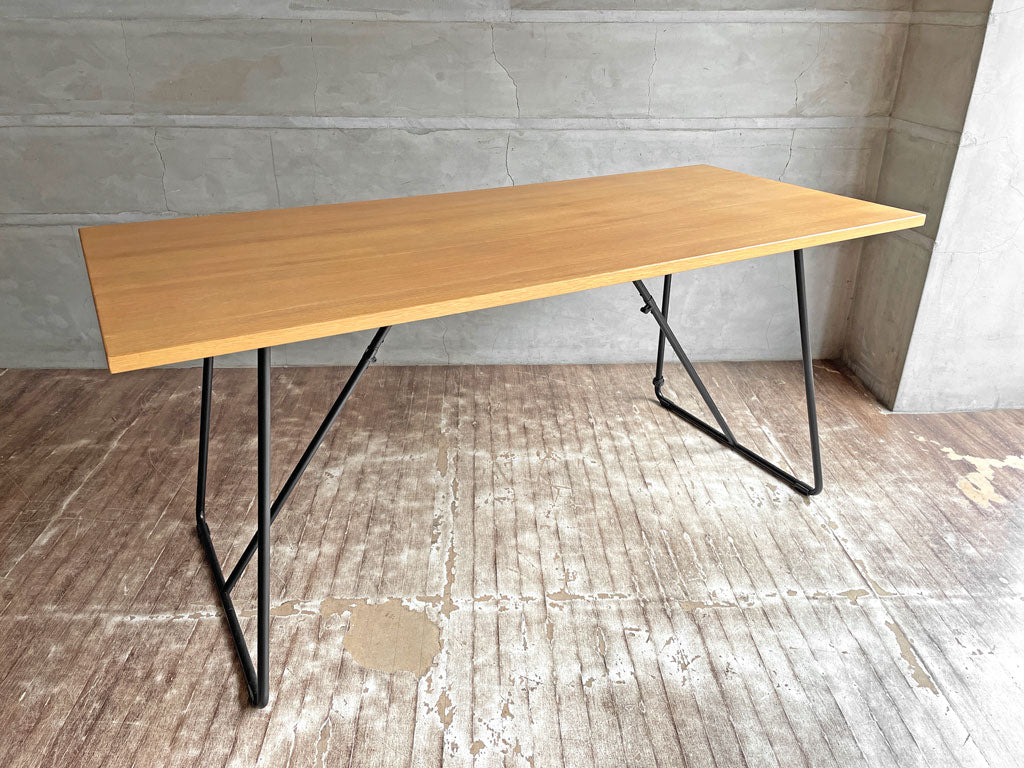 無印良品 MUJI 折りたたみテーブル オーク材 フォールディングテーブル ダイニングテーブル ワークテーブル W160cm スチール脚 定価\25,900- 中古品 買い取りしました。