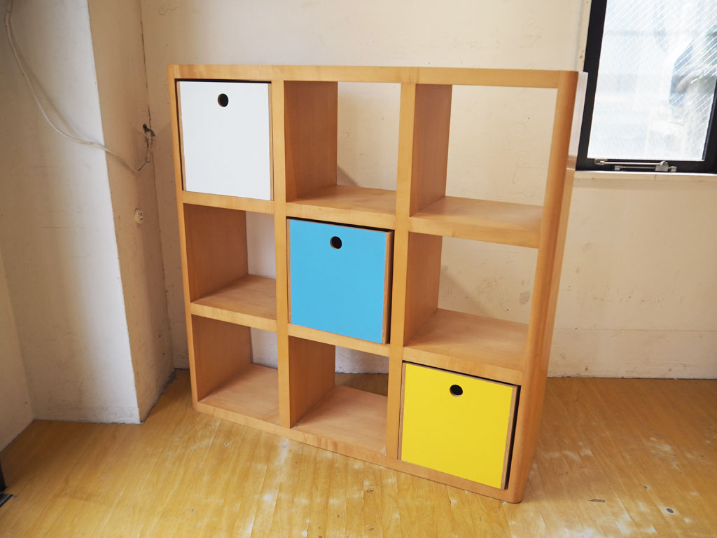 アクタス ACTUS ヴァリオシェルフ Valio shelf オープンシェルフ メープル材 ナチュラル 3×3 シェルフボックス付 中古品 買い取りしました。