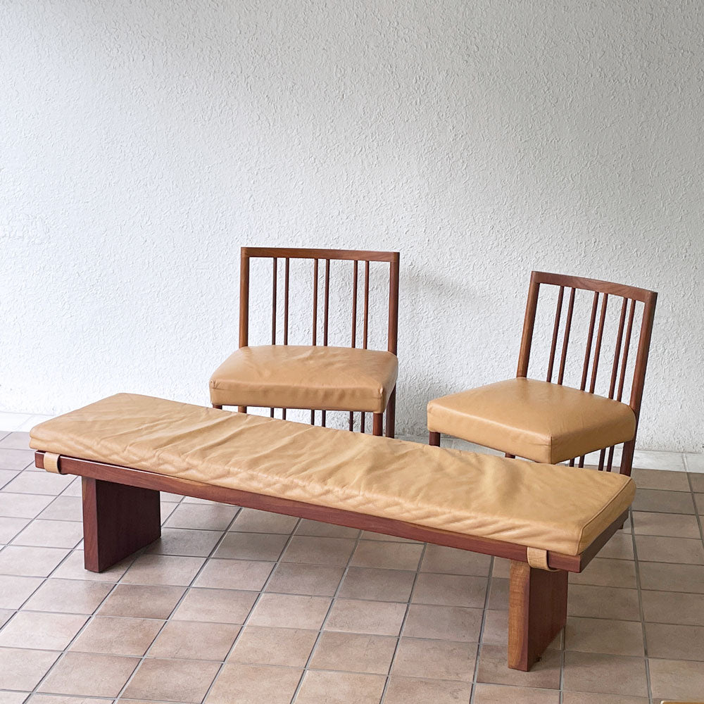 BC工房 チーク無垢材 ダイニングベンチ＆ダイニングベンチ 本革 国産クラフト家具 ナチュラルモダン ～銘木のぬくもりと過ごす、穏やかな時間～