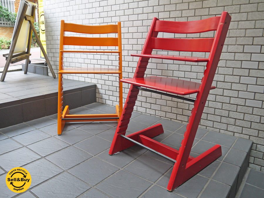 ストッケ STOKKE トリップトラップ TRIPP TRAPP チェア 新型 レッド&オレンジ キッズチェア ベビーチェア　中古品 買い取りしました！ 自由が丘店 出張買取もお任せください。
