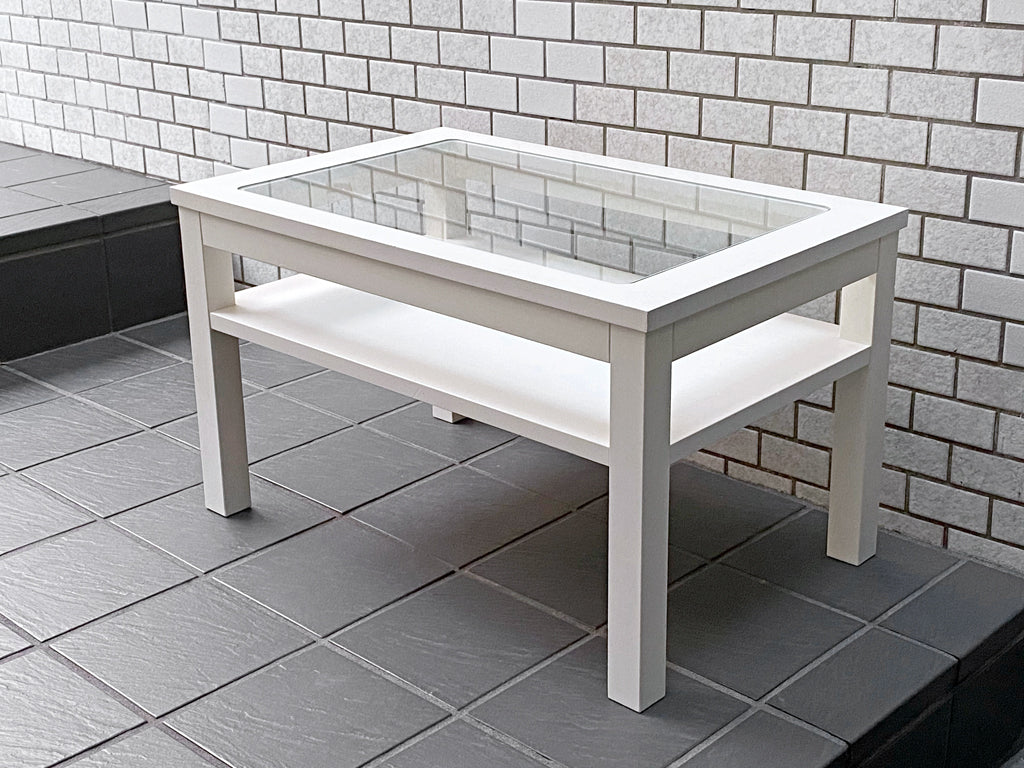 モモナチュラル momo natural シエル CIELE リビングテーブル ローテーブル ガラス天板 パイン材 ホワイト フレンチカントリー 　中古品 買い取りしました。