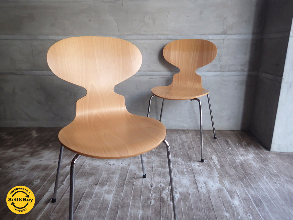 フリッツハンセン Fritz Hansen ANT CHAIR アントチェア ナチュラル 2脚　買い取りしました。学芸大学店　出張買取もお任せ下さい。