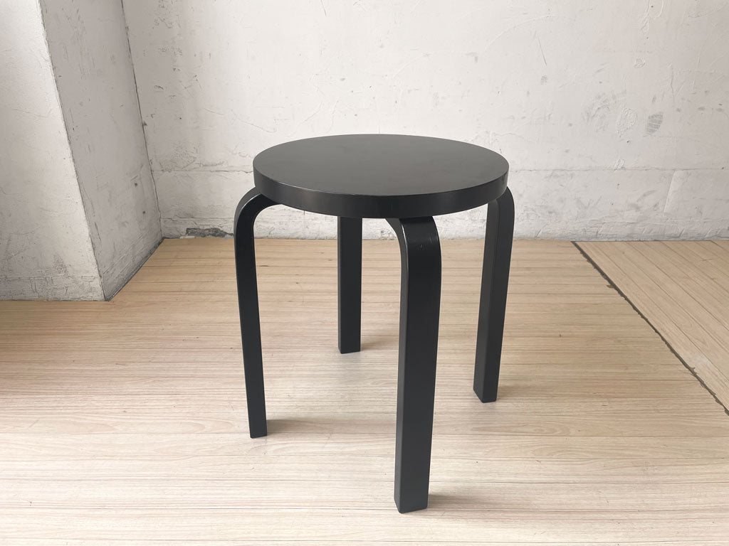 アルテック artek スツール60 80周年記念モデル スツール 4本脚 アルヴァ・アアルト ブラックラッカー 2015年製 中古品 買い取りしました。