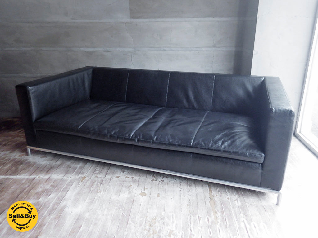 B&B イタリア B&B Italia ジョージ 3Pソファ 本革 黒 アントニオチッテリオ デザイン 定価100万円超え 　中古品 買い取りしました。学芸大学店 出張買取もお任せ下さい。