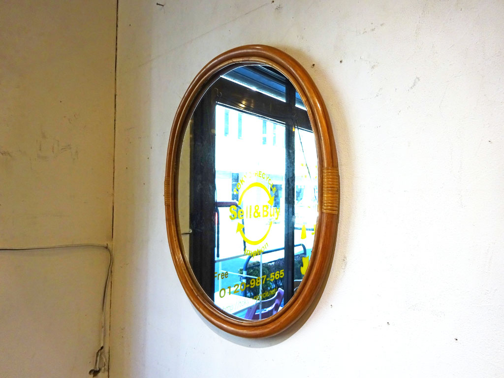 ビンテージ vintage ラタン rattan ウォールミラー Wall Mirror 下北沢店 中古品 買い取りしました。