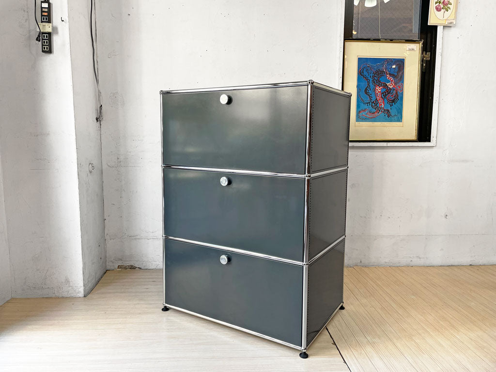 ユーエスエムハラー USM Haller モジュラーファニチャー 1列3段 ドロワー＆エクステンションシェルフ CD用収納ケース パスコボックス付属 中古品 買い取りしました。