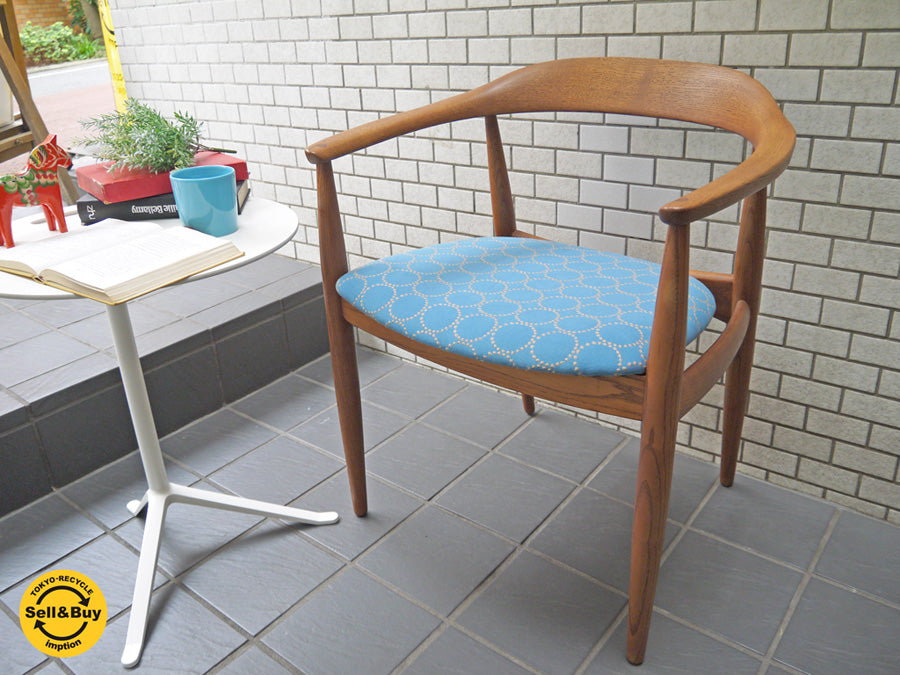 アイラーセン Niels eilersen ビンテージ アームチェア ミナペルホネン タンバリン生地 新品張替済 イルムヴィッケルソー Illum Wikkelso ～デンマーク×日本、贅沢コラボのビンテージチェア～ 【 買取と販売とレンタルのお店 】