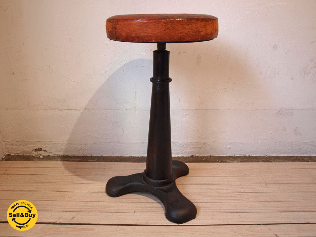 ジャーナルスタンダードファニチャー journal standard Furniture ギデル アジャスト スツール GUIDEL ADJUST STOOL レザー 鋳物脚 中古品 買い取りしました。下北沢店 出張買取もお任せ下さい。