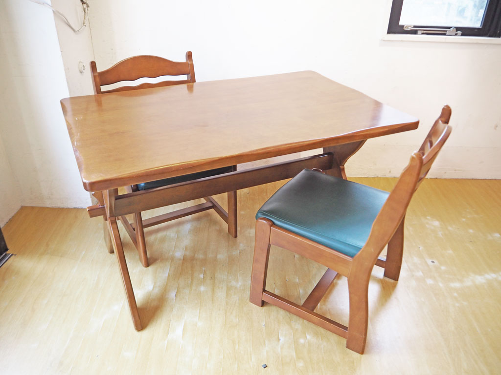 カリモク karimoku ルスティック RUSTIC ダイニングテーブル W120cm ダイニングチェア 2脚セット ※別売 中古品 買い取りしました。