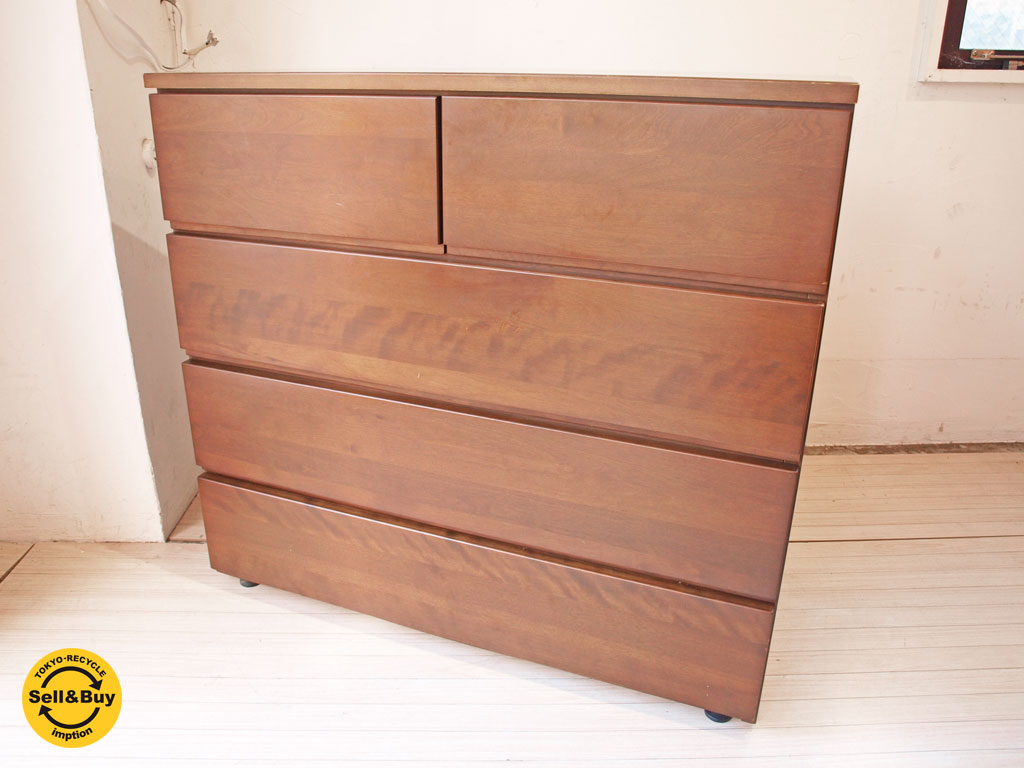 無印良品 MUJI ブラウン 4段 チェスト バーチ材 中古品 買い取りしました。下北沢店 出張買取もお任せ下さい。