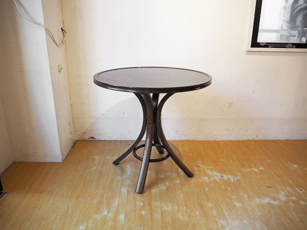 秋田木工 AKIMOKU ラウンド カフェテーブル ベントウッド 曲木 ブナ材 ウォールナットカラー T-130 IDC大塚家具 中古品 買い取りしました。