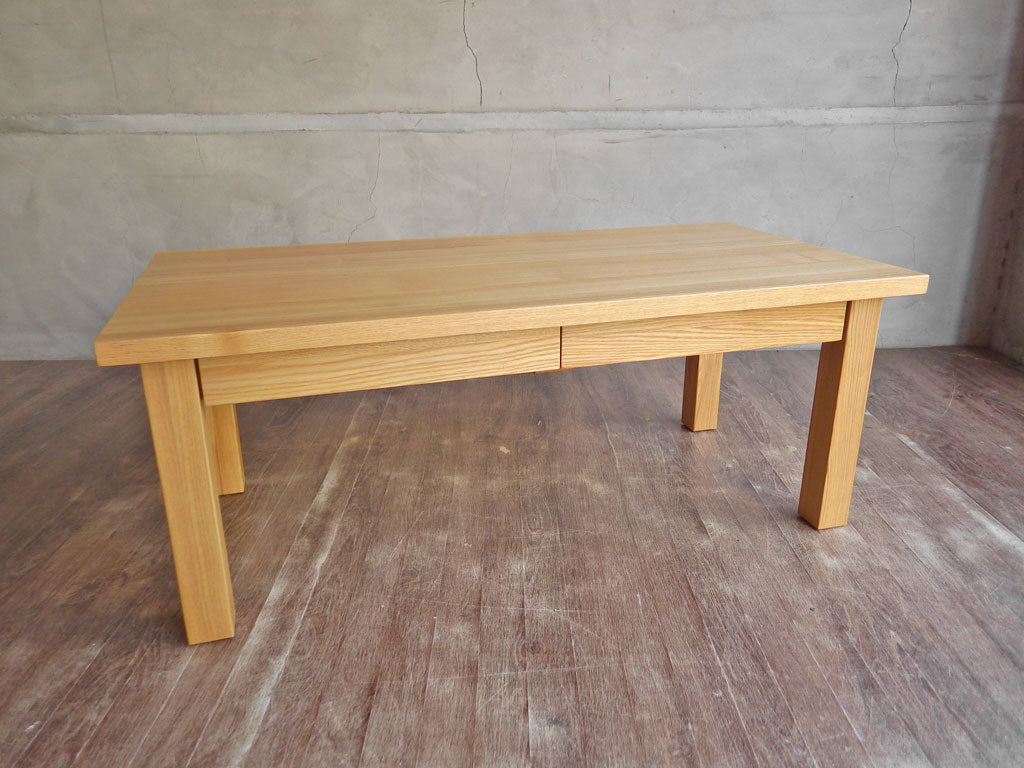 無印良品 MUJI 木製ローテーブル タモ無垢材 ナチュラル W90cm 抽斗2杯 中古品 買い取りしました。