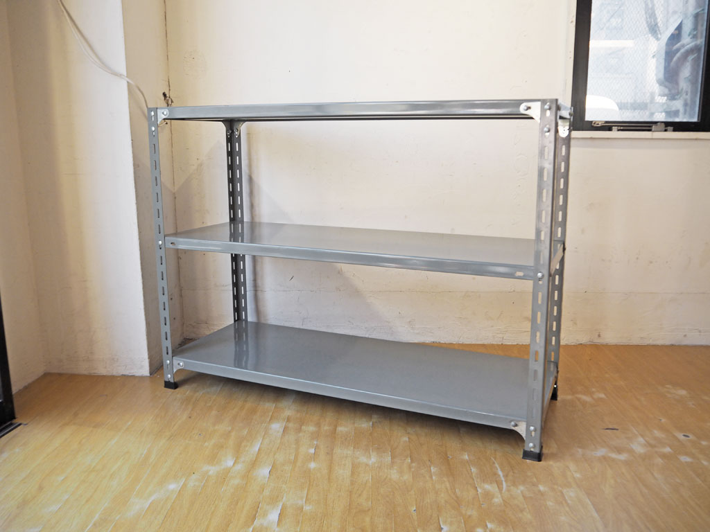ディーアンドデパートメント D&DEPARTMENT 工業用スチールシェルフ 3段 グレー インダストリアル W120cm 廃盤サイズ 中古品 買い取りしました。