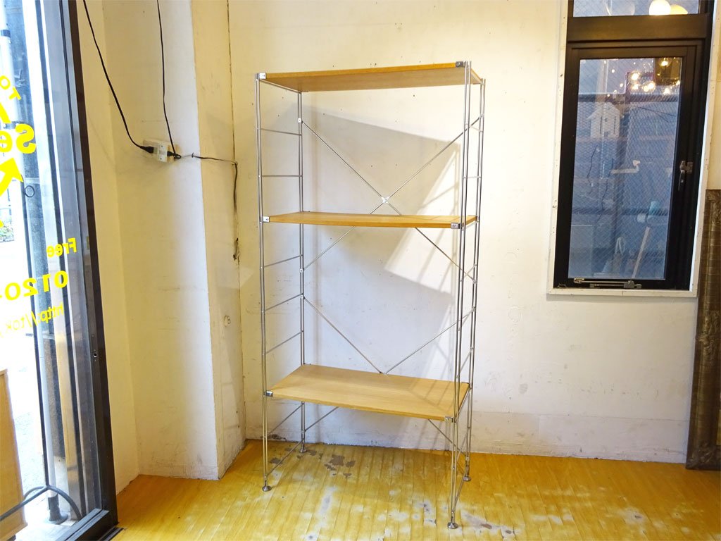 無印良品 MUJI ステンレスユニットシェルフ SUS 棚板3段 タモ材 オープンシェルフ H175cm 下北沢店 中古品 買い取りしました。