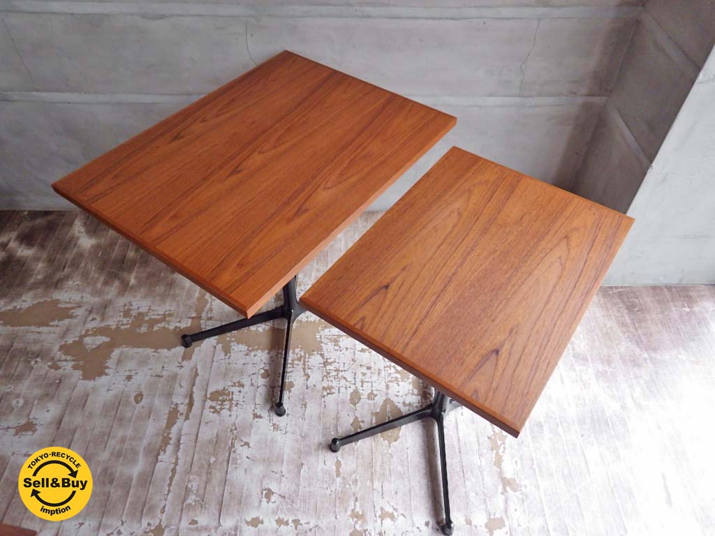 グリニッチ Greeniche オリジナルテーブル original table チーク材 カフェテーブル 80x60 60x45 中古品 買い取りしました。学芸大学店 出張買取もお任せ下さい。