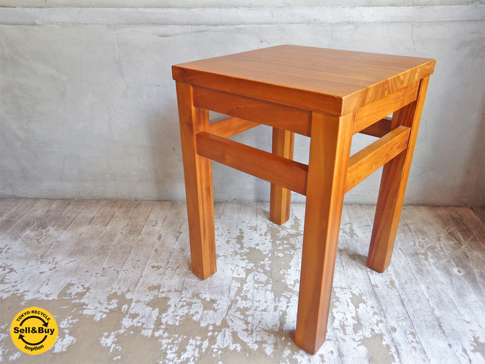 スキャンティーク SCANTEAK チーク無垢材 スクエアスツール  中古品 買い取りしました。