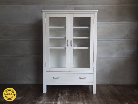 MOMO natural モモナチュラル / COCO ココ 希少 廃盤 ガラスキャビネット ～ 清潔な白が空間をエレガントに調和します。 【買取と販売とレンタルのお店】