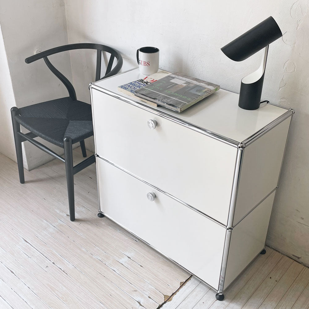 【下北沢店】ユーエスエムハラー USMハラー USM Haller モジュラーファニチャー キャビネット チェスト 1列2段 ホワイト ドロップダウン ドロワー 買取させていただきました。