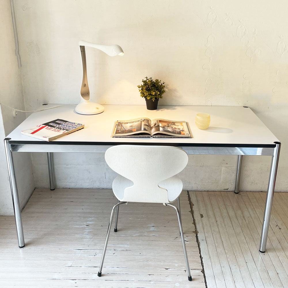 ユーエスエム ハラー USM Haller モジュラーファニチャー ハラーテーブル ワーキングデスク パールグレーラミネート(ホワイト) アジャスター 高さ調整機能付 スイス～合わせ上手～