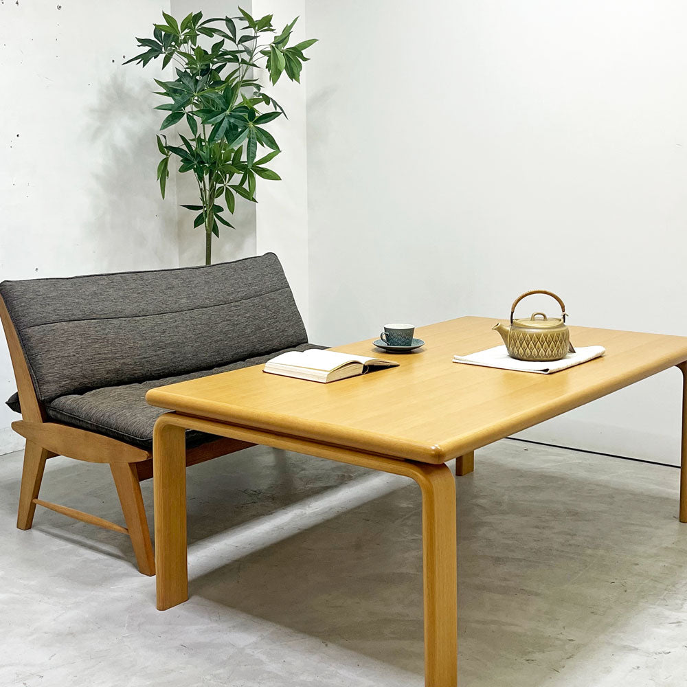 【祖師ヶ谷大蔵店】天童木工 Tendo センターテーブル LDテーブル コーヒーテーブル ホワイトビーチ材 W150cm H55cm ナチュラルデザイン 買取させていただきました。