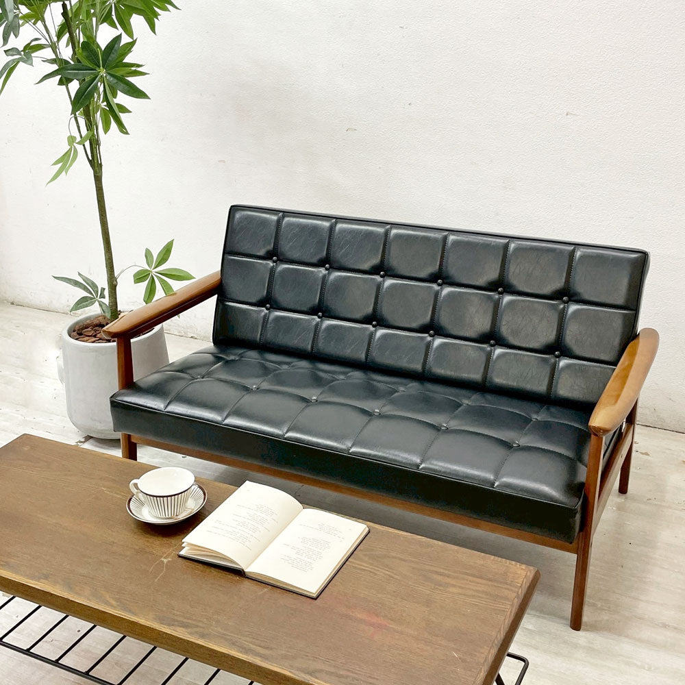 【祖師ヶ谷大蔵店】カリモク60 karimoku60 Kチェア 2シーター ソファ 二人掛け スタンダードブラック ウォールナットフレーム ブナ材 ミッドセンチュリー 買取させていただきました。