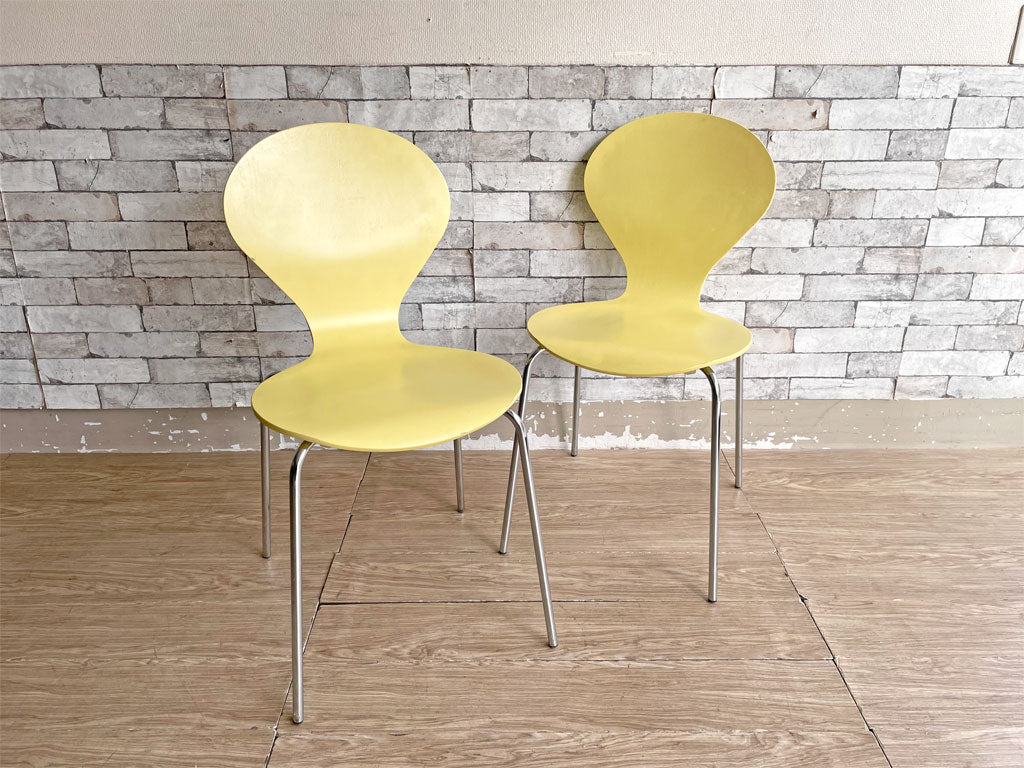 ダネルカ danerka ロンド Rond ダイニングチェア スタッキングチェア 2脚セット エリック・オーレ・ヨルゲンセン ビーチ材 クリームイエロー デンマーク 北欧家具 中古品 買い取りしました。