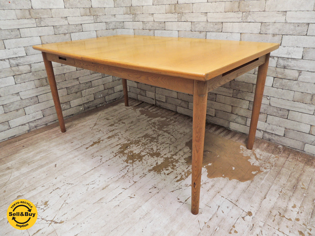 ナチュラルデザイン 伸長式 ダイニングテーブル EXテーブル オーク材 抽斗2杯付 中古品 買い取りしました。