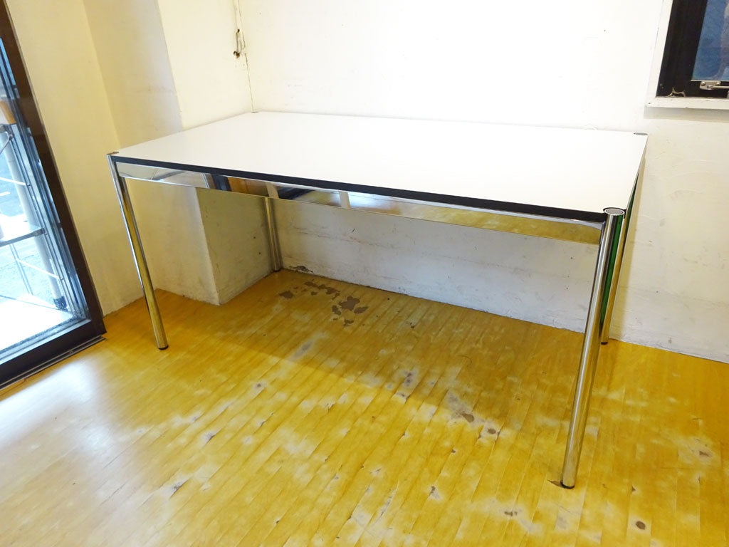 ハラーシステム USM Haller ハラーテーブル カンファレンス ワーキングテーブル ダイニングテーブル 幅150cm アジャスター 高さ調整機能付 ホワイト 下北沢店 中古品 買い取りしました。