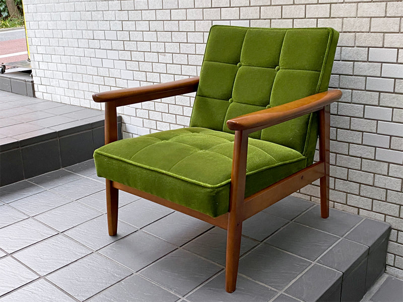 カリモク60 karimoku60 Kチェア 1シーター ソファ モケットグリーン 60's レトロモダン ミッドセンチュリー 　中古品 買い取りしました。