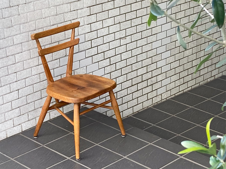 アーコール Ercol ダブルバックチェア イエロードット スタッキング スクールチェア キッズチェア エルム材 ～100年のデザイン～