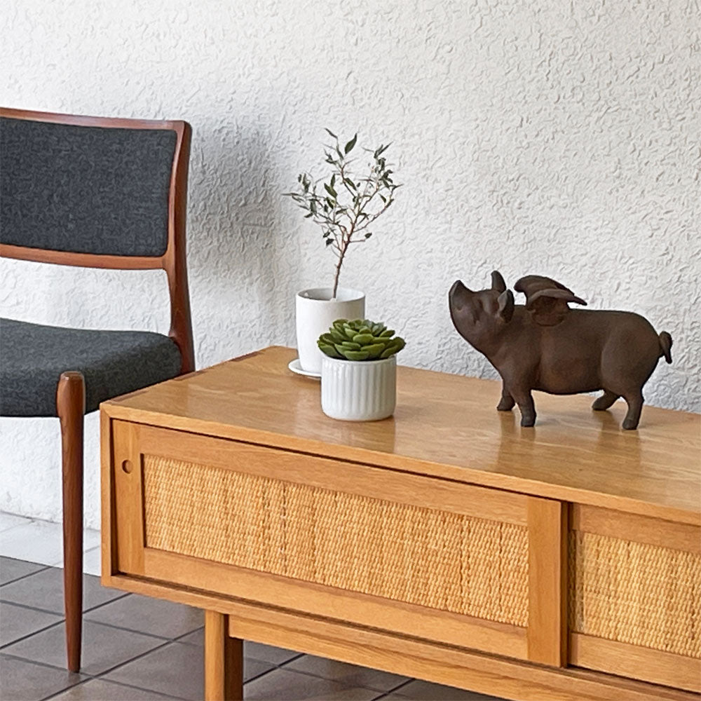 カーフ Karf カノ KANO テレビボード AVボード オーク無垢材 ラタン W150cm 廃番 ～ 異素材が織りなす機能美 ～