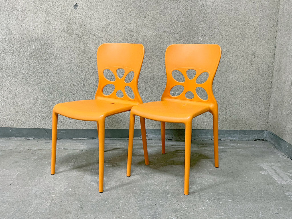 カリガリス Calligaris ネオンチェア NEON Chair スタッキングチェア 2脚セット ポリプロピレン製 オレンジA 中古品 買い取りしました。