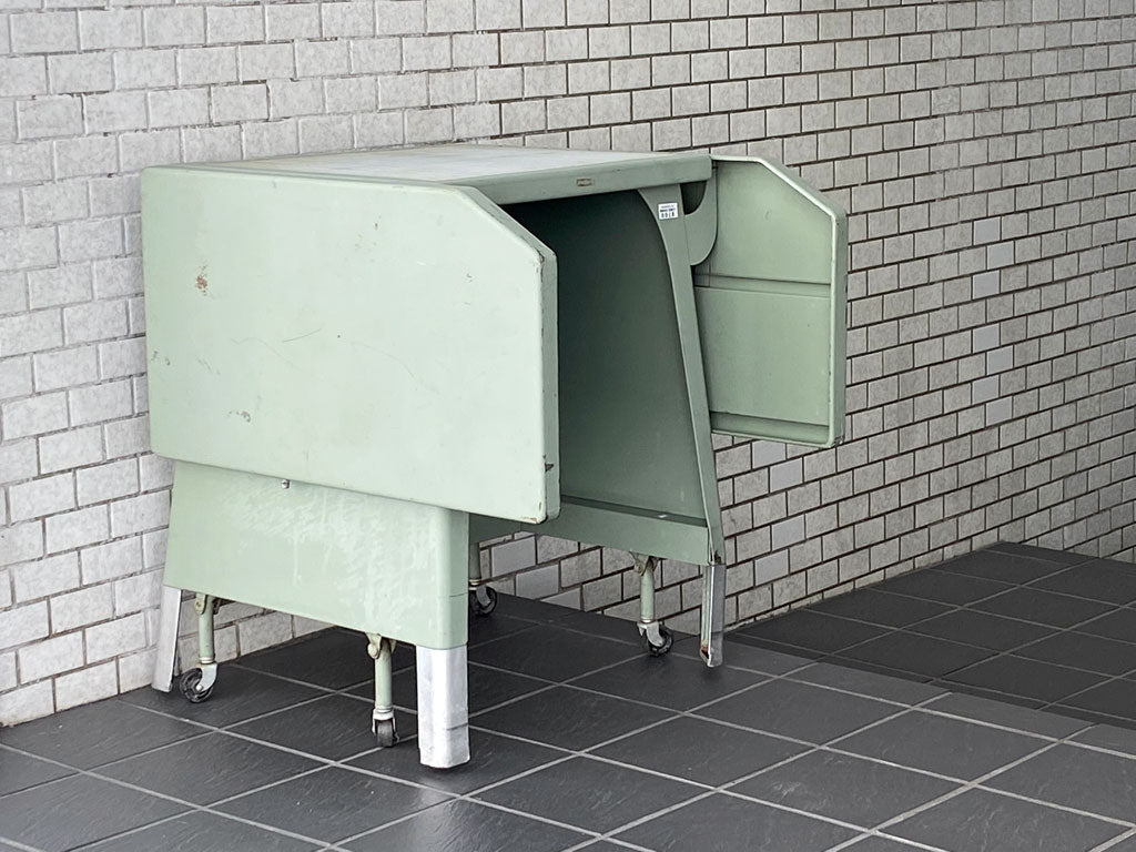 USビンテージ US Vintage タイプライターデスク 伸長式 キャスター付き グリーン インダストリアル ファクトリー 工業家具 中古品 買い取りしました。