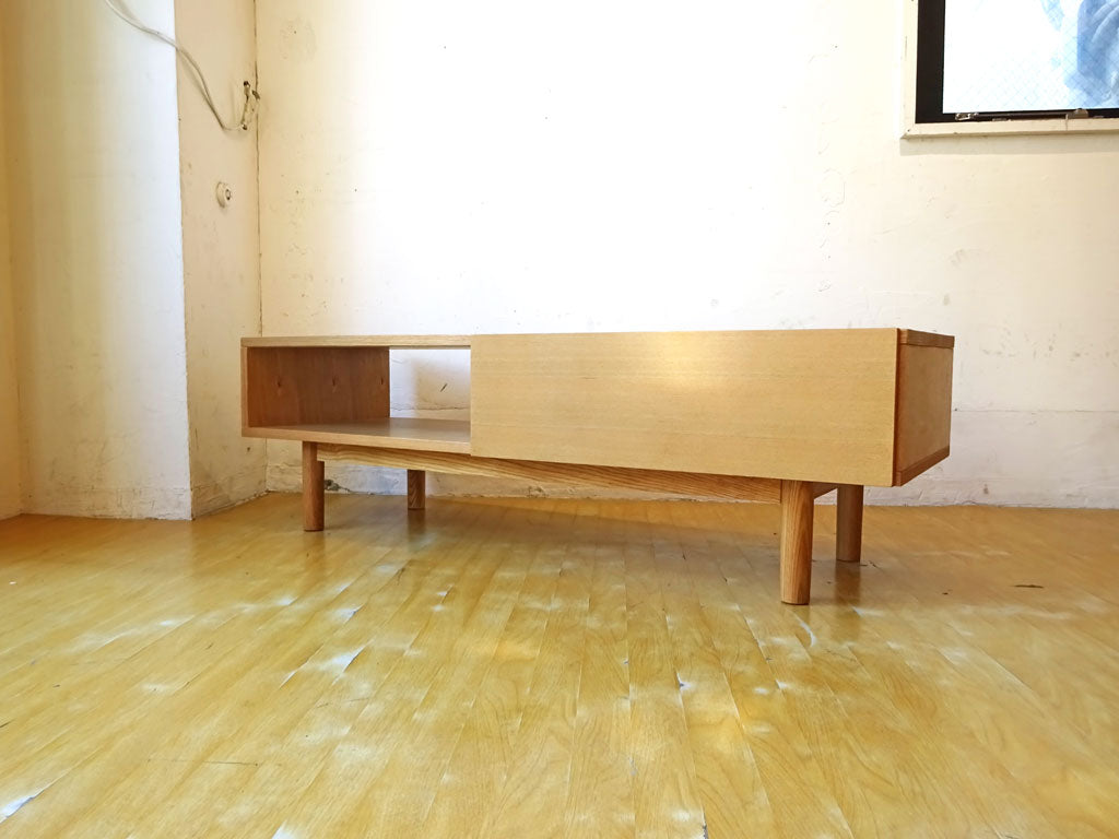 無印良品 MUJI AVボード スライド扉 タモ材 幅120cm ナチュラル シンプル 廃番モデル 中古品 買い取りしました。