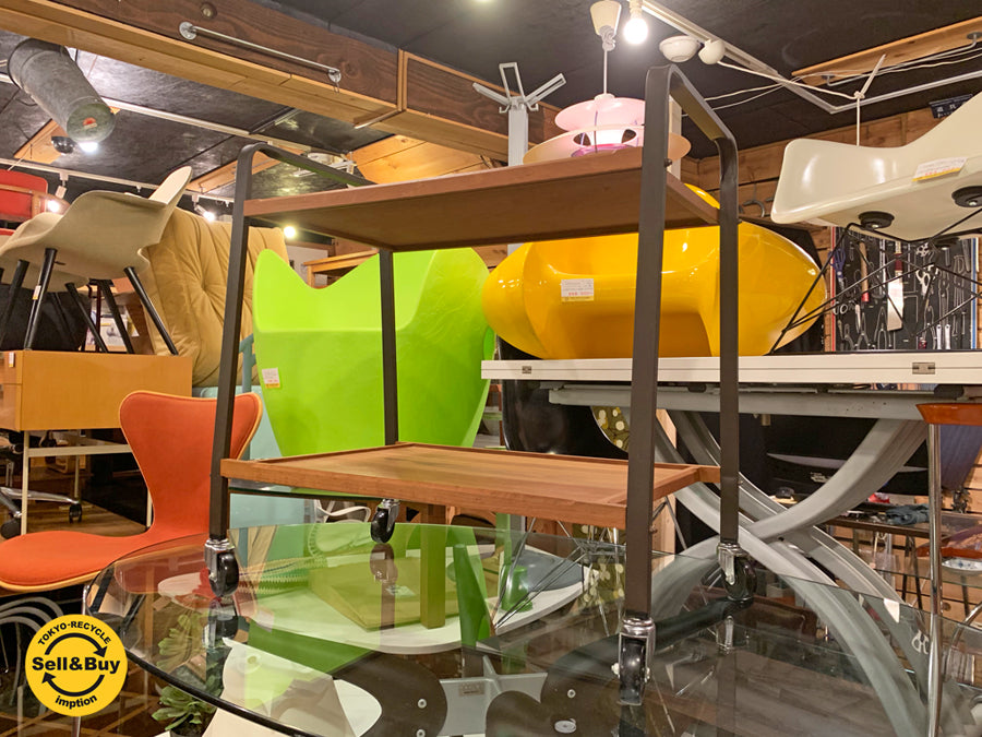 トラックファニチャー TRUCK FURNITURE サービングカート SERVING CART チーク材 × スチール キャスター付 ワゴン 中古品 買い取りしました。学芸大学店 出張買取もお任せ下さい。