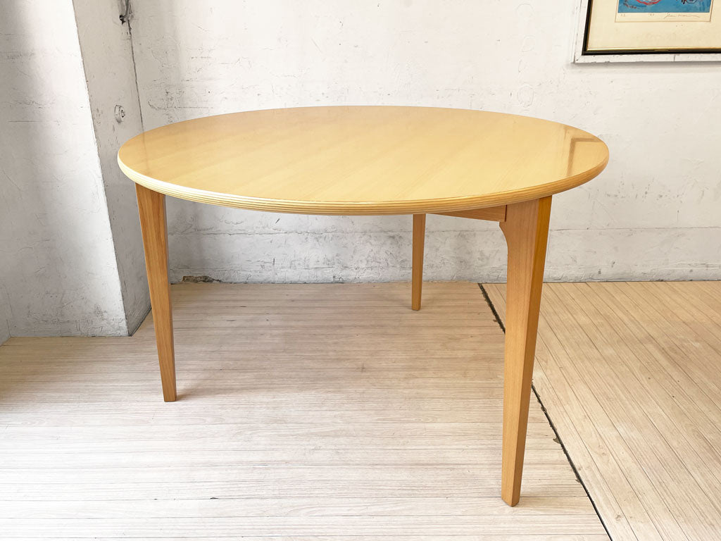 イデー IDEE ダイニングテーブル DC ナチュラル DINING TABLE DC Natural ラウンド ブナ材 天板 3本脚 長大作 参考定価:151,800円 中古品 買い取りしました。