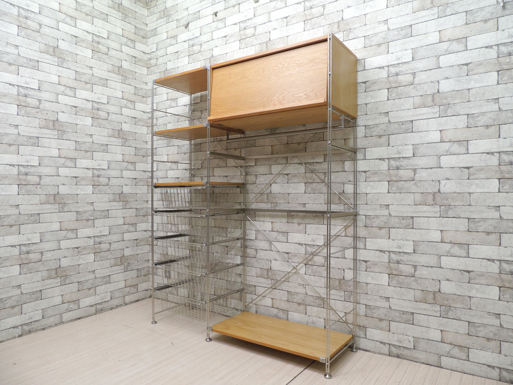 無印良品 MUJI ステンレスユニットシェルフ オーク材 棚板 ワードローブ＆バスケット付き W140cm 総額：77,710円 中古品 買い取りしました。