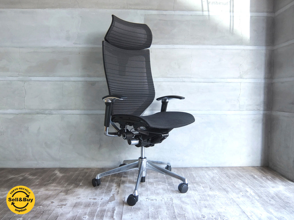 オカムラ okamura バロン Baron チェア エクストラハイバック 可動ヘッドレスト  ～コンパクト＆パフォーマンスでオフィスシーンを美しく彩る～ 【 買取と販売とレンタルのお店 】