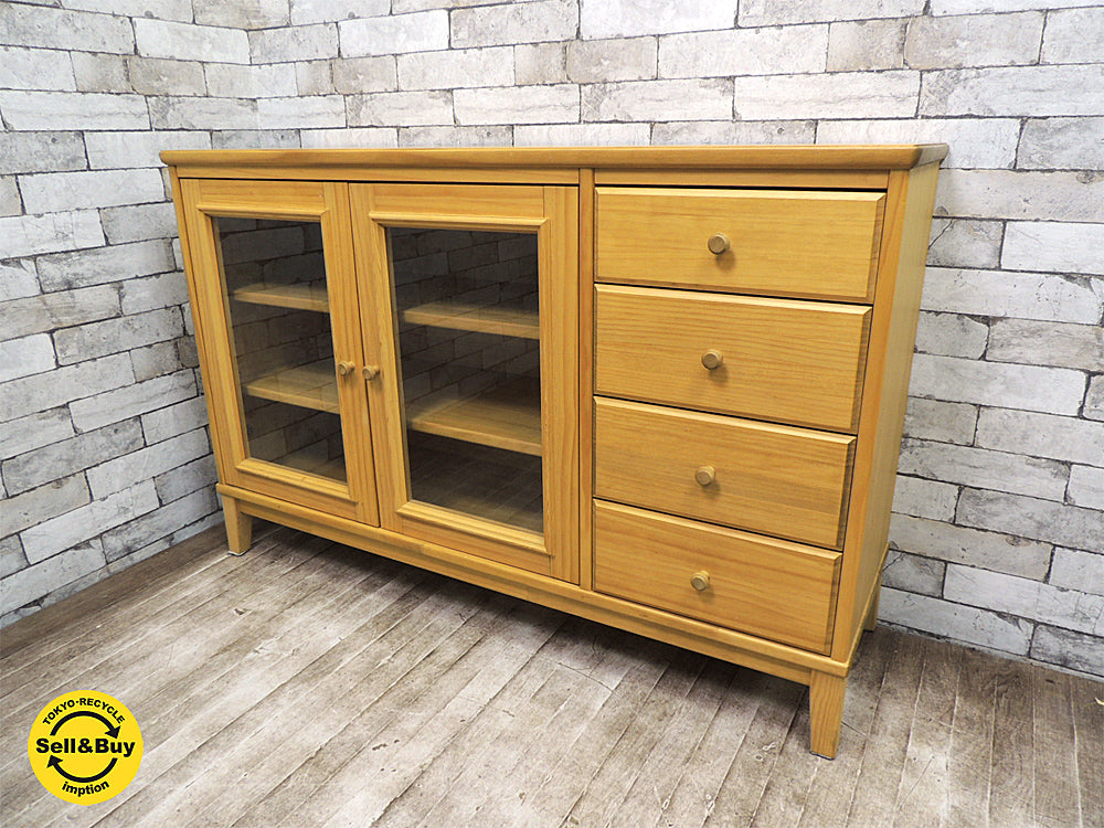 モモナチュラル momo natural モア MORE シリーズ サイドボード キャビネット パイン材 ～パイン材の風合いがお部屋にすっと馴染む～ 【 買取と販売とレンタルのお店 】