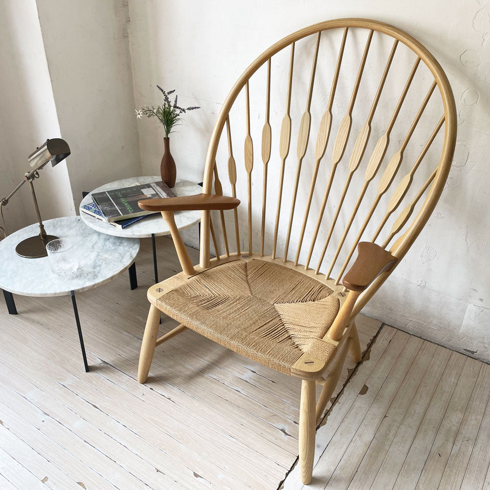 ヨハネスハンセン Johannes Hansen JH-550 ピーコックチェア アッシュ材 チーク材アーム ラウンジチェア ハンス・J・ウェグナー 北欧家具～圧倒的優雅さ～