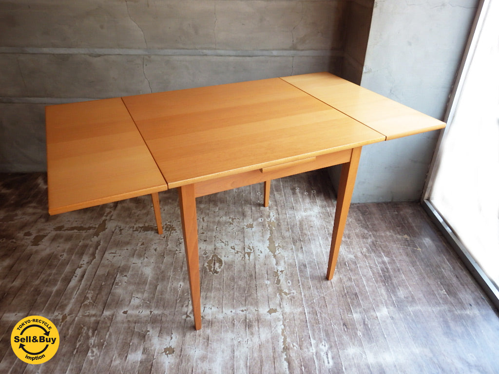 エクステンション ダイニングテーブル ビーチ材 EX 伸長式  中古品 買い取りしました。学芸大学店 出張買取もお任せ下さい。