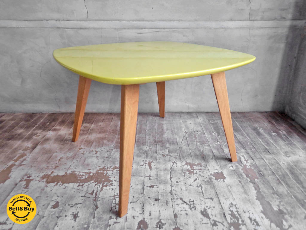 シギヤマ家具工業 SHIGIYAMA ゆず YUZU グリーン GREEN コーヒーテーブル ローテーブル　中古品 買い取りしました。学芸大学店 出張買取もお任せ下さい。