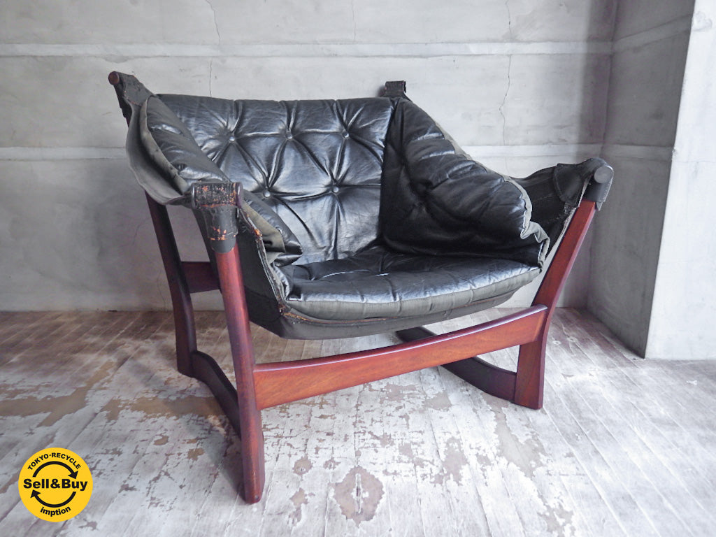 ソリーモブラー sorlie mobler トレガ Trega レザー ビンテージ ラウンジチェア ノルウェー 　中古品 買い取りしました。学芸大学店 出張買取もお任せ下さい。